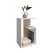 25  White Side Table with 1 Shelf Engineered Wood