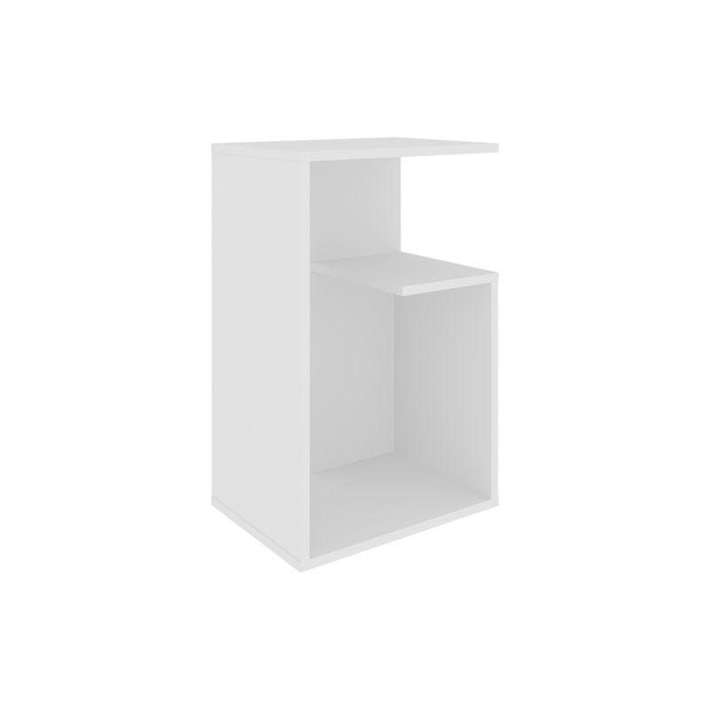 White Sallis Living Room Side Table  Engineered Wood
