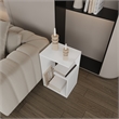 White Sallis Living Room Side Table  Engineered Wood