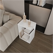 White Sallis Living Room Side Table  Engineered Wood