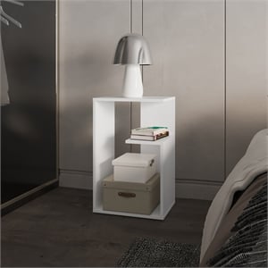 White Sallis Living Room Side Table  Engineered Wood