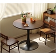 24 Walnut Round Table  Modern  Steel Base Dining Table