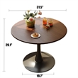 31.5 Round Walnut Dining Table  Mid Century Metal Base Tulip Kitchen Table