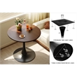 31.5 Round Walnut Dining Table  Mid Century Metal Base Tulip Kitchen Table