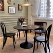 31.5 Round Walnut Dining Table  Mid Century Metal Base Tulip Kitchen Table