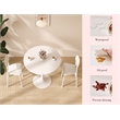 24 Inch White Tulip Round Dining Table  Modern Steel Base Kitchen Table