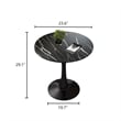 24 Inch Round Black Metal Tulip Dining Table  Mid Century Modern Kitchen Table