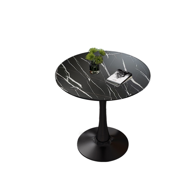 24 Inch Round Black Metal Tulip Dining Table  Mid Century Modern Kitchen Table
