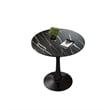 24 Inch Round Black Metal Tulip Dining Table  Mid Century Modern Kitchen Table