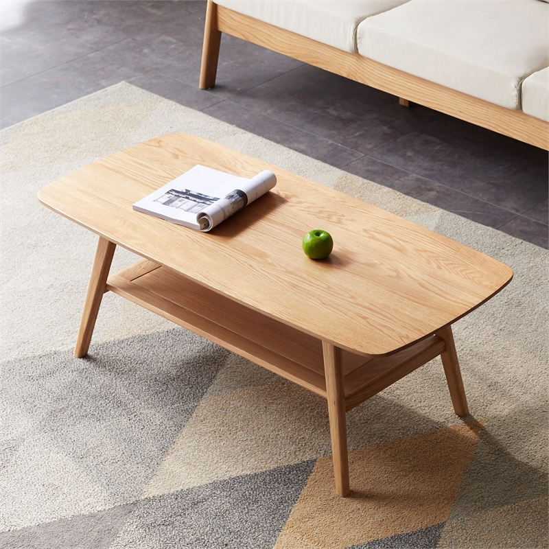 80 Wood Low Coffee Table  Study Desk  Solid Wood Top Plate