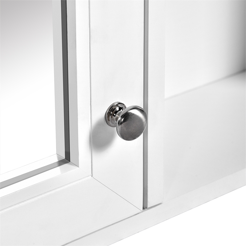 White Wood Wall Mounted Bathroom Medicine Cabinet Mirror Storage Organizer