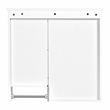 White Solid Wood Wall Mounted Medicine Cabinet with Mirror Doors and Shelves