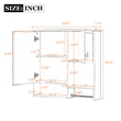 White Solid Wood Wall Mounted Medicine Cabinet with Mirror Doors and Shelves