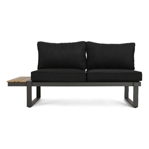 Gray  Wood Left Arm Sofa Seater