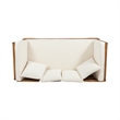 Beige  Wood Expandable Outdoor Daybed with Convertible Cushions