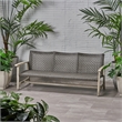 Gray Wood Outdoor  3 Seater Patio Sofa Furniture Set