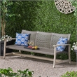 Gray Wood Outdoor  3 Seater Patio Sofa Furniture Set
