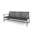 Gray Wood Outdoor  3 Seater Patio Sofa Furniture Set