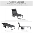 Outsunny Folding Reclining Chaise Lounge Steel and Mesh Black