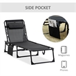 Outsunny Folding Reclining Chaise Lounge Steel and Mesh Black