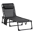 Outsunny Folding Reclining Chaise Lounge Steel and Mesh Black