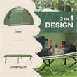 Outsunny Single Person Camping Tent Cot Steel and Polyester Green