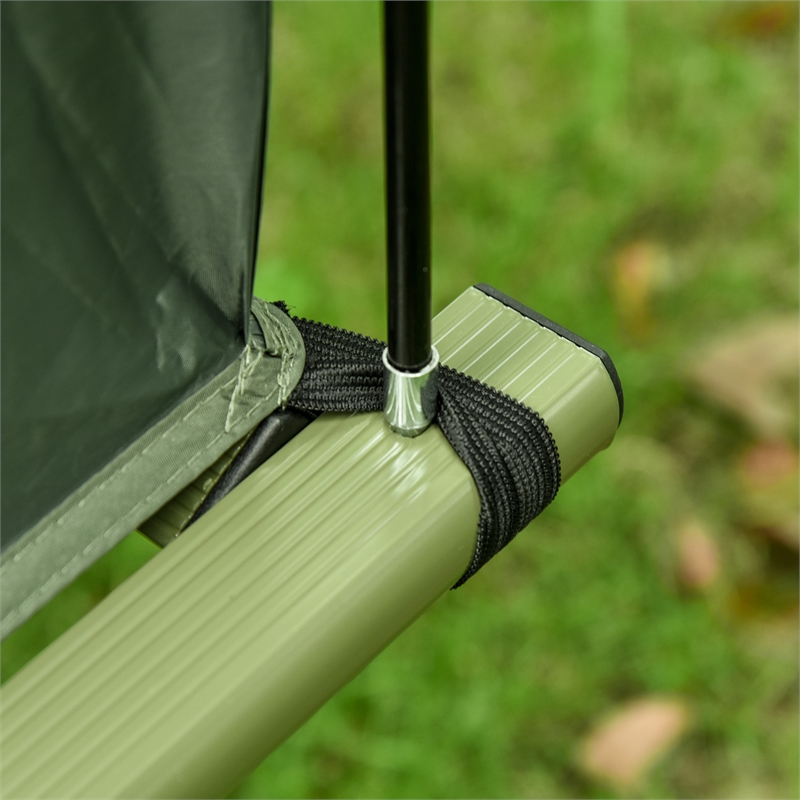 Outsunny Single Person Camping Tent Cot Steel and Polyester Green