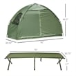 Outsunny Single Person Camping Tent Cot Steel and Polyester Green