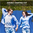 Outsunny 2 Person Folding Camping Cot 50 Wide Sleeping Bed Blue