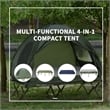 Outsunny 2 Person Camping Bed Tent Dark Green Polyester and Aluminum Alloy