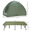 Outsunny 2 Person Camping Bed Tent Dark Green Polyester and Aluminum Alloy
