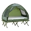 Outsunny 2 Person Camping Bed Tent Dark Green Polyester and Aluminum Alloy