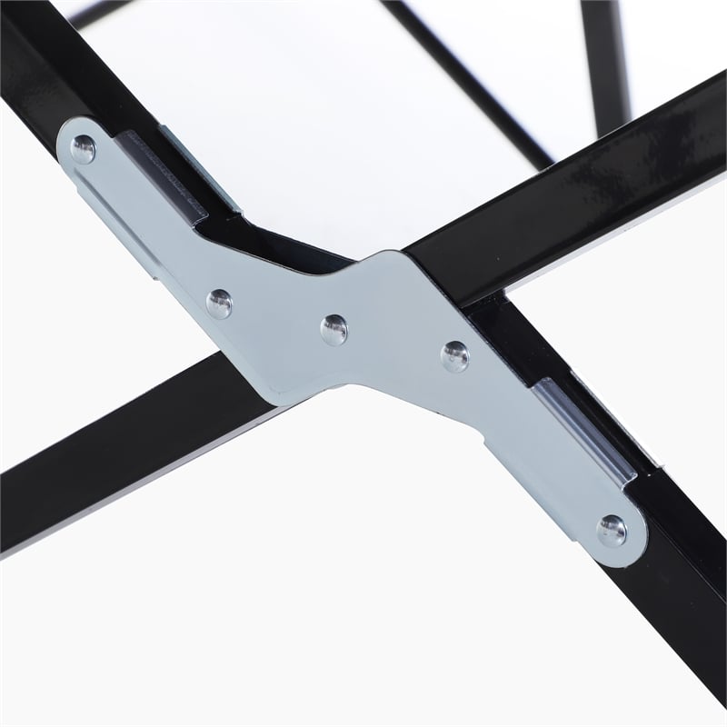 Outsunny 2 Person Folding Camping Cot Steel and Oxford Cloth Black