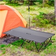 Outsunny Gray Steel 2 Person Folding Camping Cot with Carry Bag