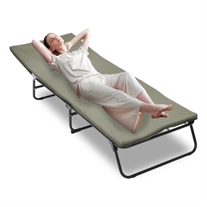 5 Position Adjustable Heavy Duty Camping Cot 1200D Polyester Green