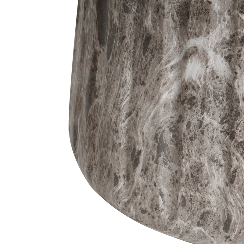 Brown Concrete Outdoor Cleme Carved Side Table and End Table