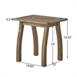 Natural Wood Weather-Resistant Rectangular Outdoor Accent Side Table for Patio