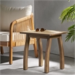 Natural Wood Weather-Resistant Rectangular Outdoor Accent Side Table for Patio