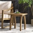Natural Wood Weather-Resistant Rectangular Outdoor Accent Side Table for Patio