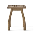 Natural Wood Weather-Resistant Rectangular Outdoor Accent Side Table for Patio