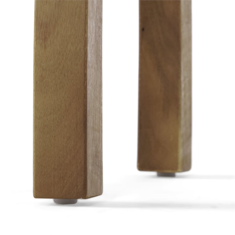 Natural Wood Weather-Resistant Rectangular Outdoor Accent Side Table for Patio