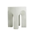 White Concrete Outdoor Round Side Table Accent End Table