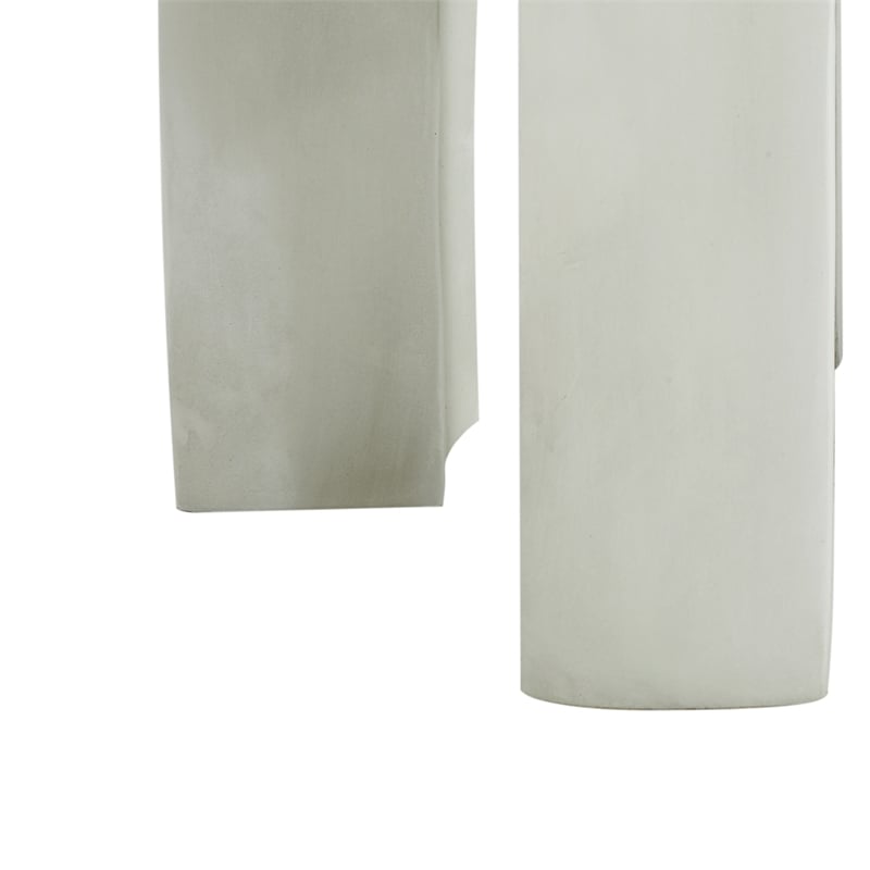 White Concrete Outdoor Round Side Table Accent End Table