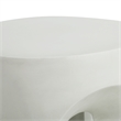 White Concrete Outdoor Round Side Table Accent End Table