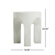 White Concrete Outdoor Round Side Table Accent End Table