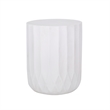 White Ceramic Side Table - Modern Minimalist Round End Table