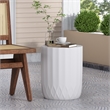 White Ceramic Side Table - Modern Minimalist Round End Table