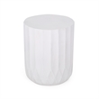 White Ceramic Side Table - Modern Minimalist Round End Table
