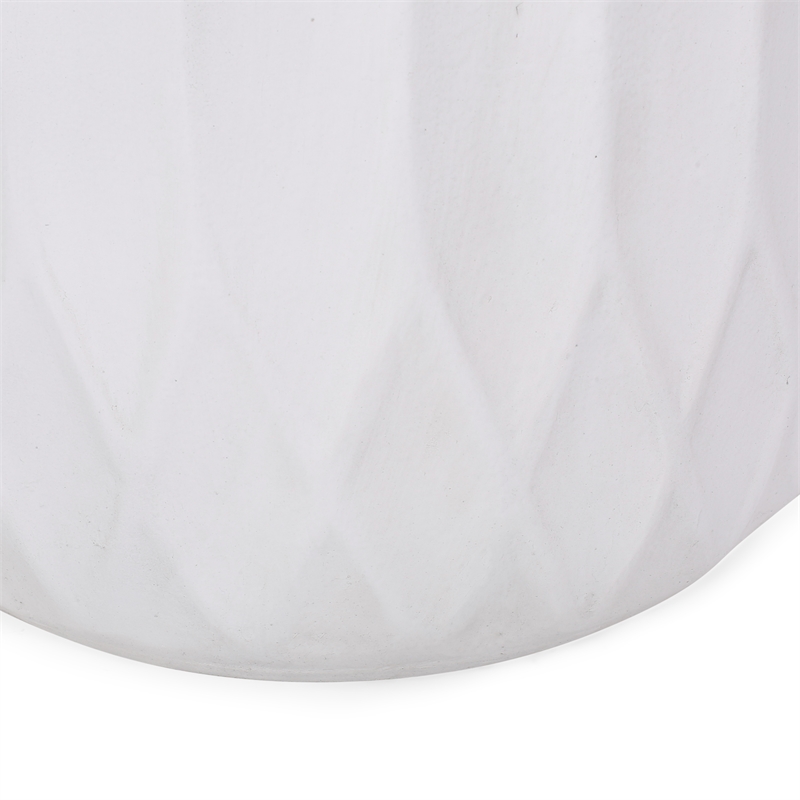 White Ceramic Side Table - Modern Minimalist Round End Table