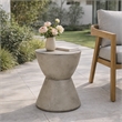 Gray Concrete Outdoor Lightweight Side Table End Table